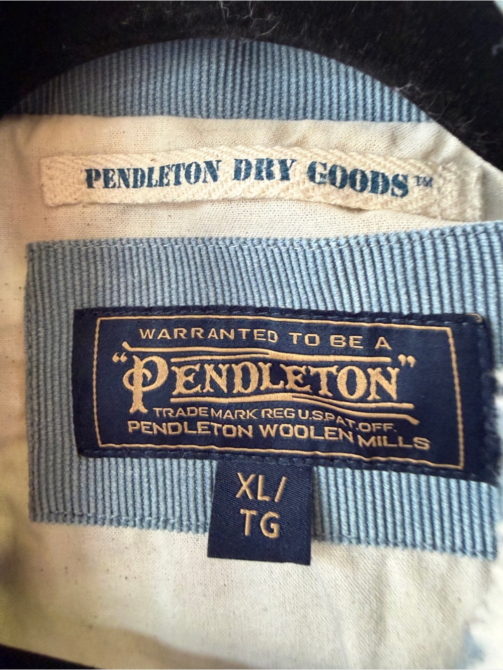 Pendleton Cream, Blue & Brown Southwestern Plush Jacket - Picture 9 of 9